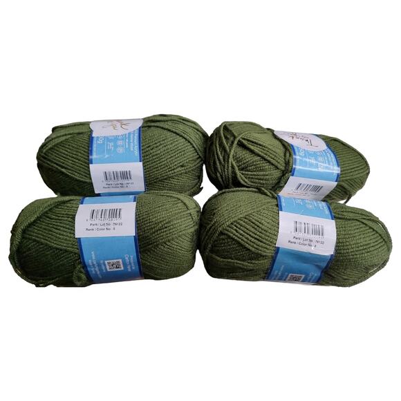 Lot B 4 Skeins Carlton Merino Sport Yarn Color #8 Olive Green Acrylic/Wool Blend - Picture 7 of 8